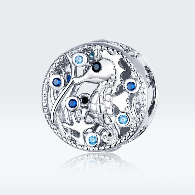 (image for) Pandora Style Silver Charm, Leisurely Seahorse - BSC266 - View 5