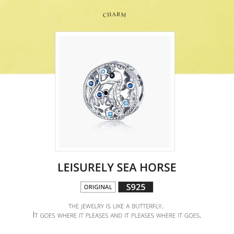 (image for) Pandora Style Silver Charm, Leisurely Seahorse - BSC266 - View 6