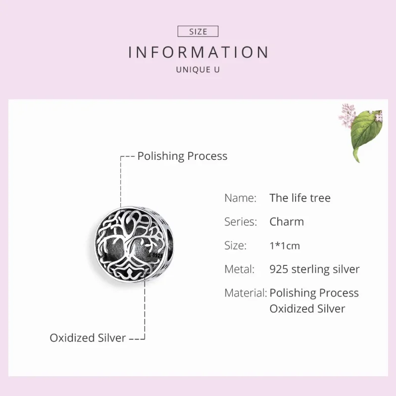 (image for) Pandora Style Silver Charm, Life Tree - SCC1457 - View 7