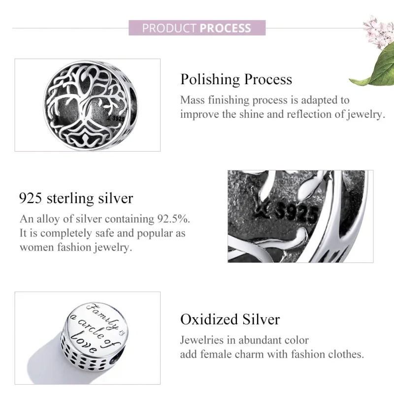 (image for) Pandora Style Silver Charm, Life Tree - SCC1457 - View 8