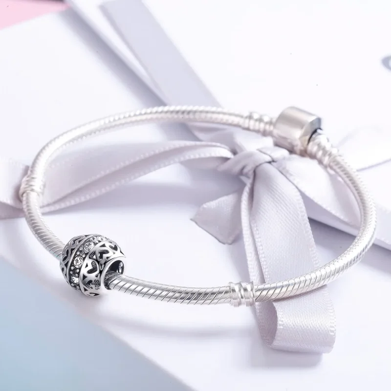 (image for) Pandora Style Silver Charm, Listen to Love - SCC523 - View 4