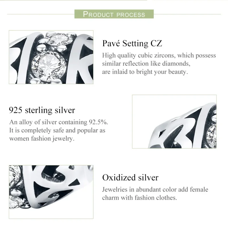 (image for) Pandora Style Silver Charm, Listen to Love - SCC523 - View 6