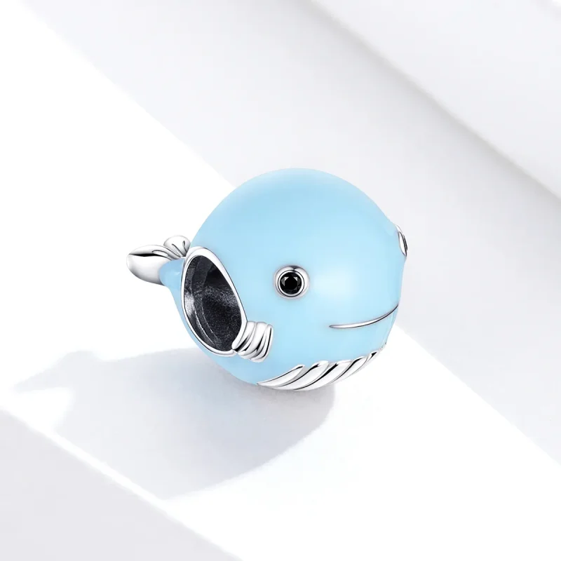 (image for) Pandora Style Silver Charm, Little Blue Whale, Cyan Blue Enamel - BSC250 - View 3