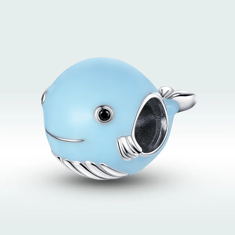 (image for) Pandora Style Silver Charm, Little Blue Whale, Cyan Blue Enamel - BSC250 - View 5