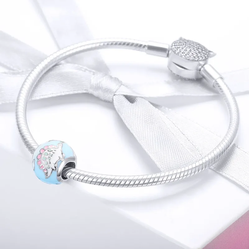 (image for) Pandora Style Silver Charm, Little Dinosaur Family, Multicolor Enamel - SCC909 - View 2