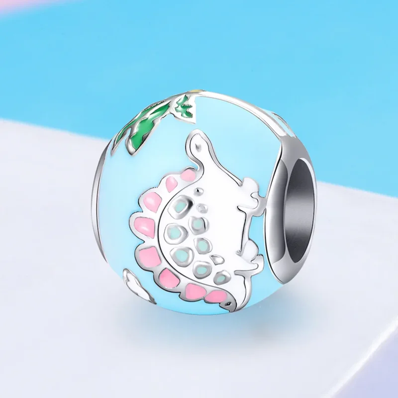 (image for) Pandora Style Silver Charm, Little Dinosaur Family, Multicolor Enamel - SCC909 - View 4