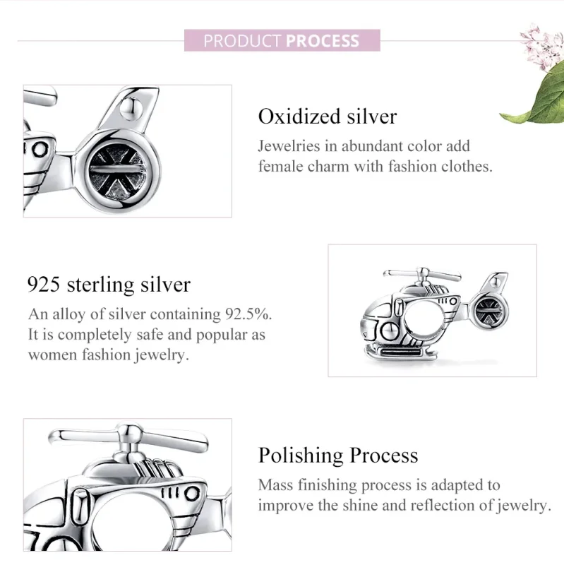 (image for) Pandora Style Silver Charm, Little Helicopter - SCC1699 - View 7