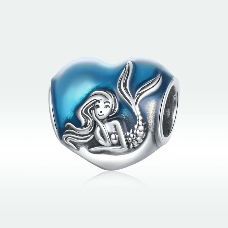 (image for) Pandora Style Silver Charm, Little Mermaid Dream, Cyan Blue Enamel - SCC1801 - View 5