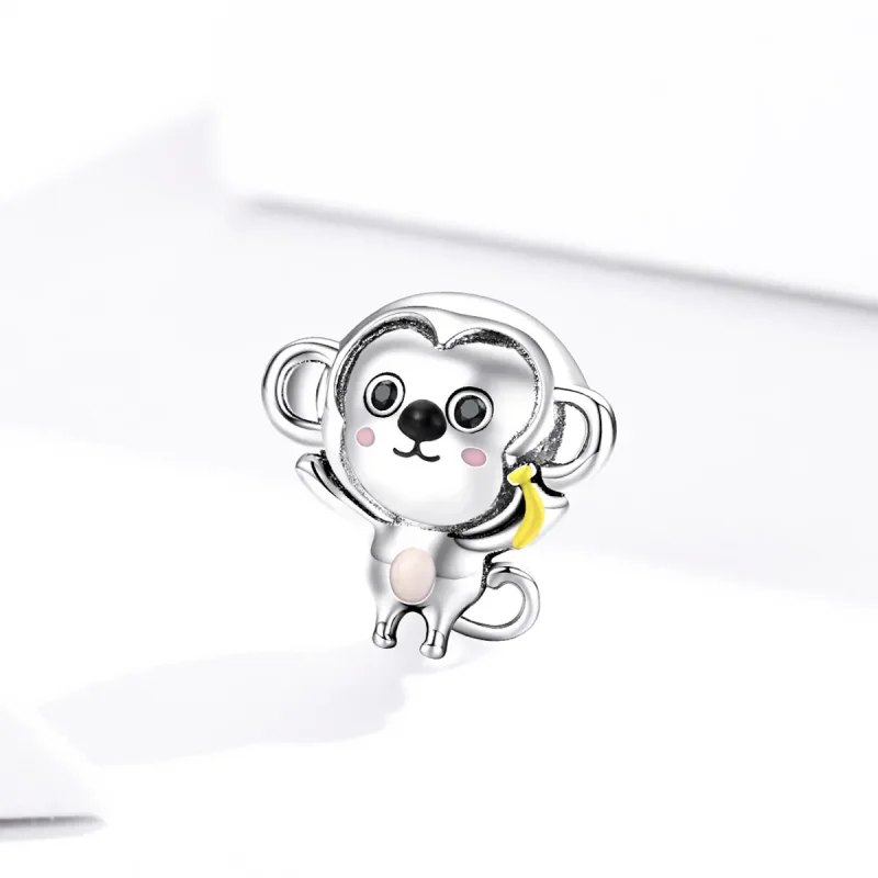 (image for) Pandora Style Silver Charm, Little Monkey, Multicolor Enamel - SCC1575 - View 2