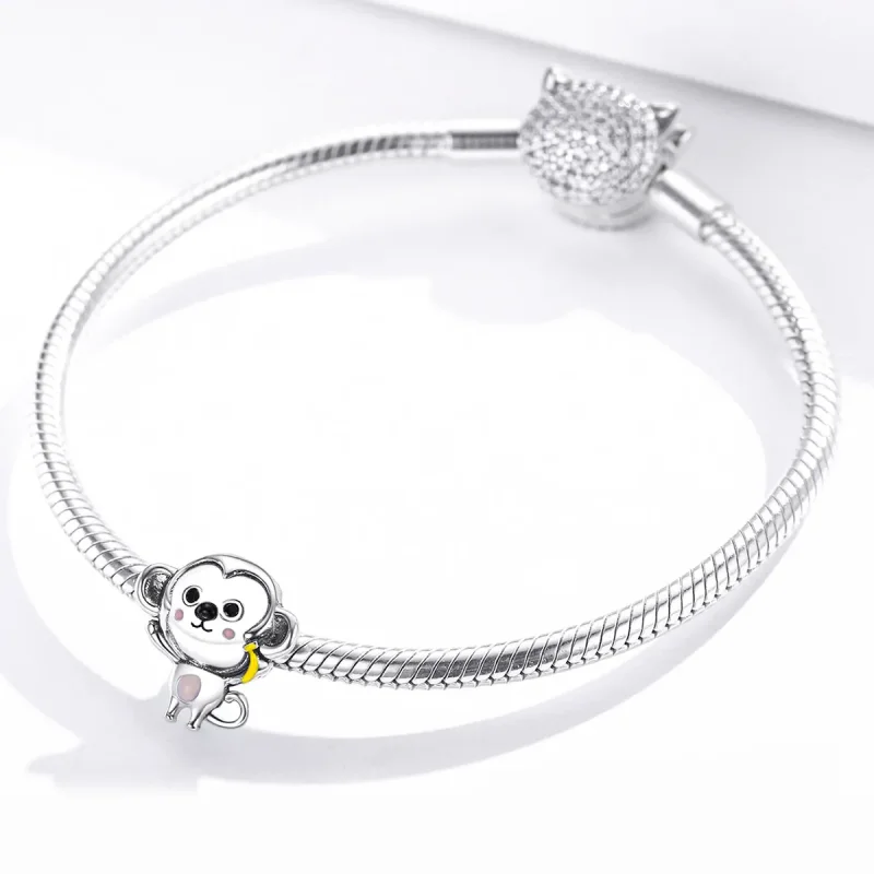 (image for) Pandora Style Silver Charm, Little Monkey, Multicolor Enamel - SCC1575 - View 3