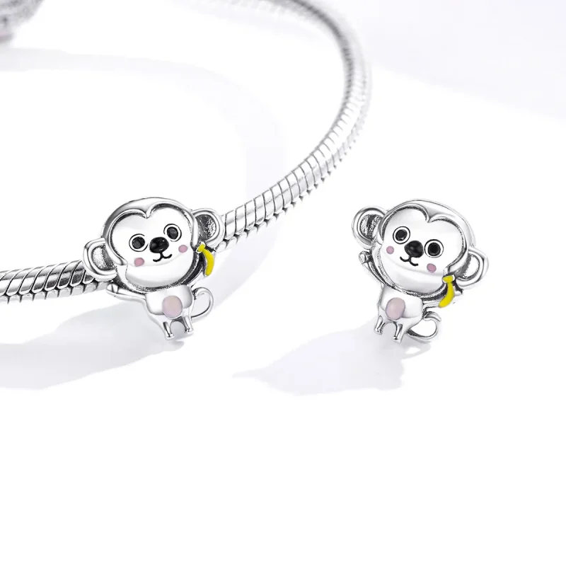 (image for) Pandora Style Silver Charm, Little Monkey, Multicolor Enamel - SCC1575 - View 4