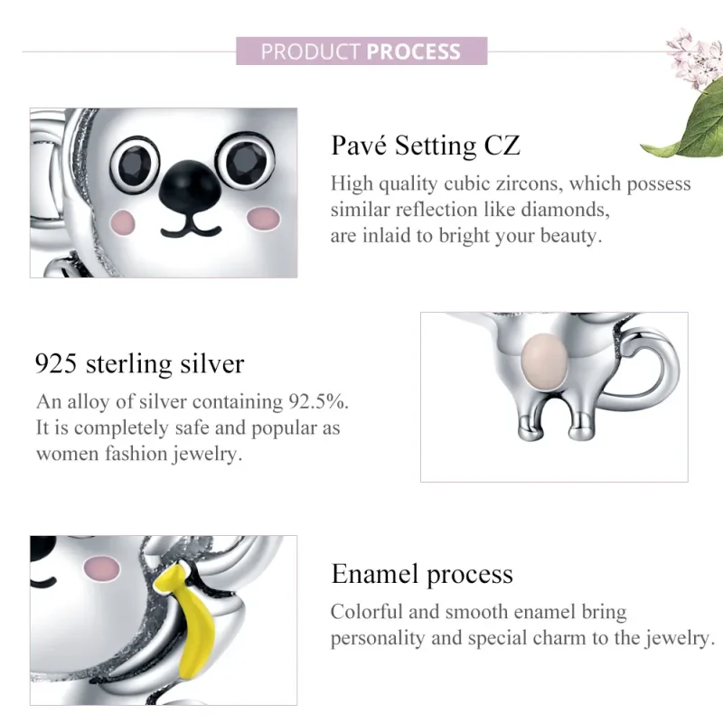 (image for) Pandora Style Silver Charm, Little Monkey, Multicolor Enamel - SCC1575 - View 8