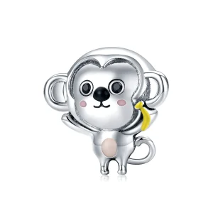 (image for) Pandora Style Silver Charm, Little Monkey, Multicolor Enamel - SCC1575