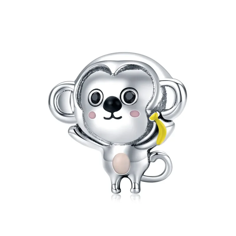 (image for) Pandora Style Silver Charm, Little Monkey, Multicolor Enamel - SCC1575 - Product Image