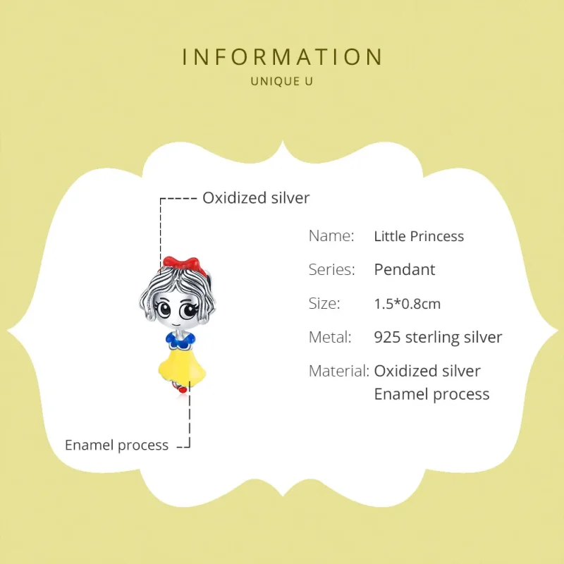 (image for) Pandora Style Silver Charm, Little Princess, Multicolor Enamel - SCC1814 - View 6