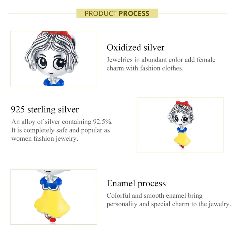 (image for) Pandora Style Silver Charm, Little Princess, Multicolor Enamel - SCC1814 - View 7