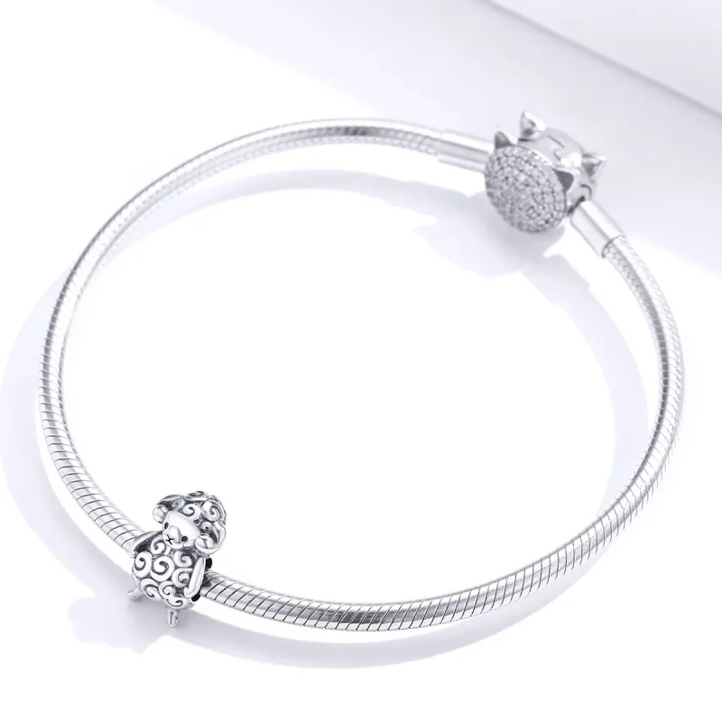 (image for) Pandora Style Silver Charm, Little Sheep - BSC187 - View 3