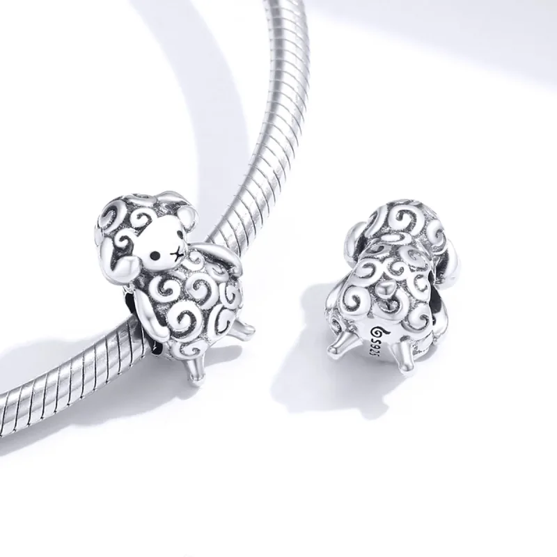 (image for) Pandora Style Silver Charm, Little Sheep - BSC187 - View 4