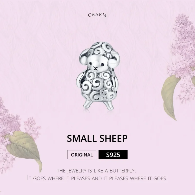 (image for) Pandora Style Silver Charm, Little Sheep - BSC187 - View 6