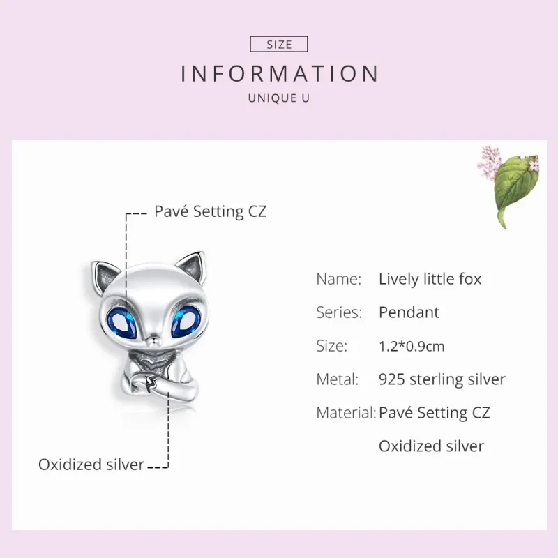 (image for) Pandora Style Silver Charm, Lively Little Fox - SCC1808 - View 7