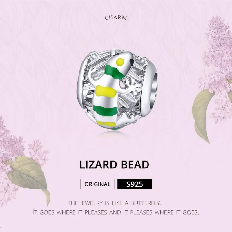 (image for) Pandora Style Silver Charm, Lizard, Multicolor Enamel - BSC199 - View 6