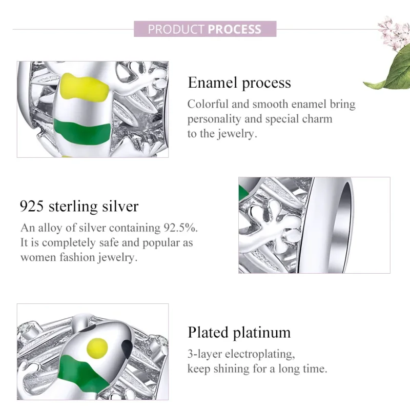 (image for) Pandora Style Silver Charm, Lizard, Multicolor Enamel - BSC199 - View 8