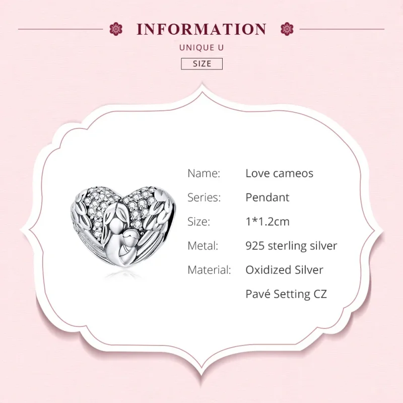(image for) Pandora Style Silver Charm, Love Cameos - SCC1462 - View 6