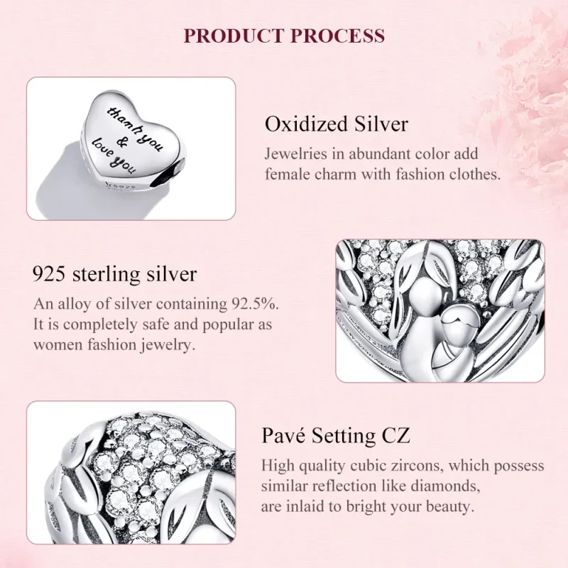 (image for) Pandora Style Silver Charm, Love Cameos - SCC1462 - View 7