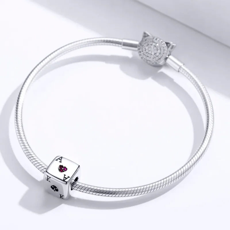 (image for) Pandora Style Silver Charm, Love Dice - SCC1440 - View 3