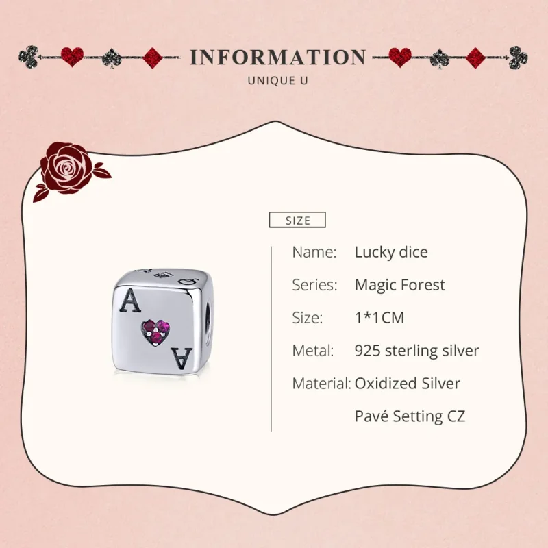 (image for) Pandora Style Silver Charm, Love Dice - SCC1440 - View 7