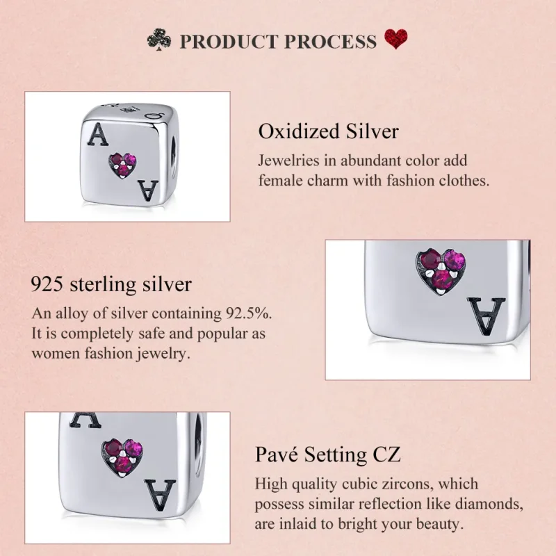 (image for) Pandora Style Silver Charm, Love Dice - SCC1440 - View 8