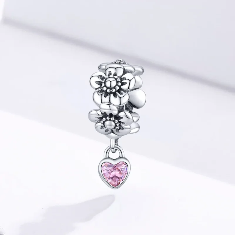 (image for) Pandora Style Silver Charm, Love Flower - SCC1485 - View 2