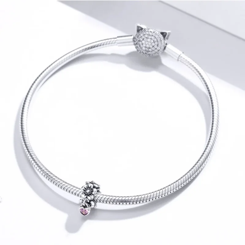 (image for) Pandora Style Silver Charm, Love Flower - SCC1485 - View 3