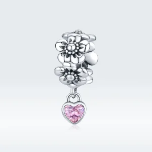 (image for) Pandora Style Silver Charm, Love Flower - SCC1485