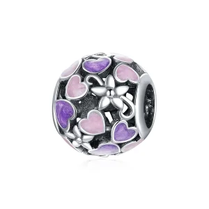 (image for) Pandora Style Silver Charm, Love Flowers, Multicolor Enamel - SCC1798