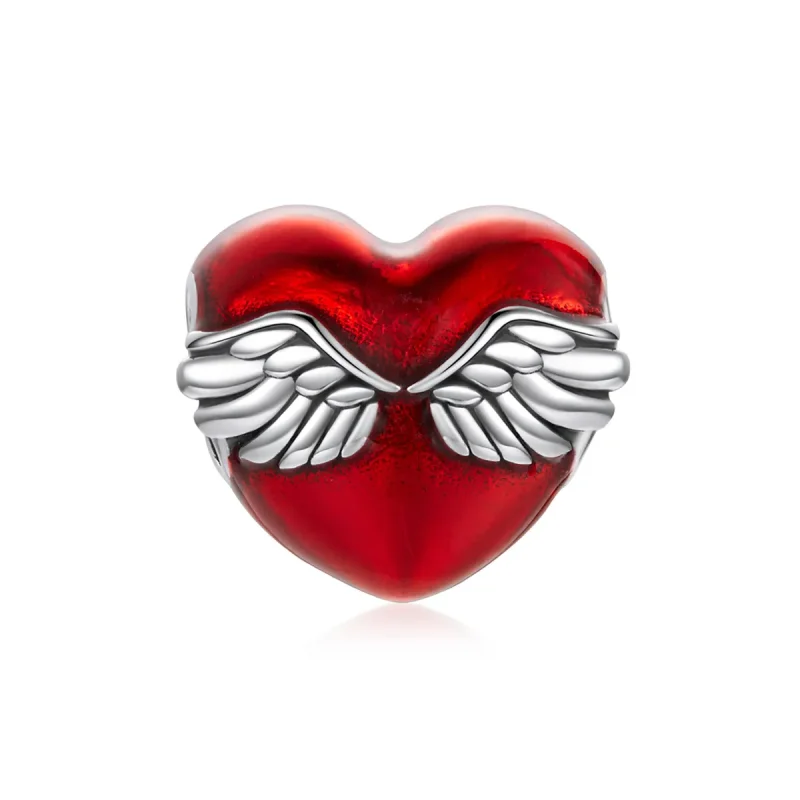 (image for) Pandora Style Silver Charm, Love Hugs, Red Enamel - SCC1847 - View 2