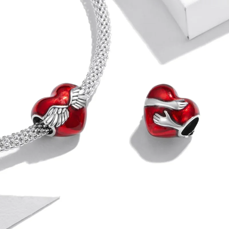 (image for) Pandora Style Silver Charm, Love Hugs, Red Enamel - SCC1847 - View 4