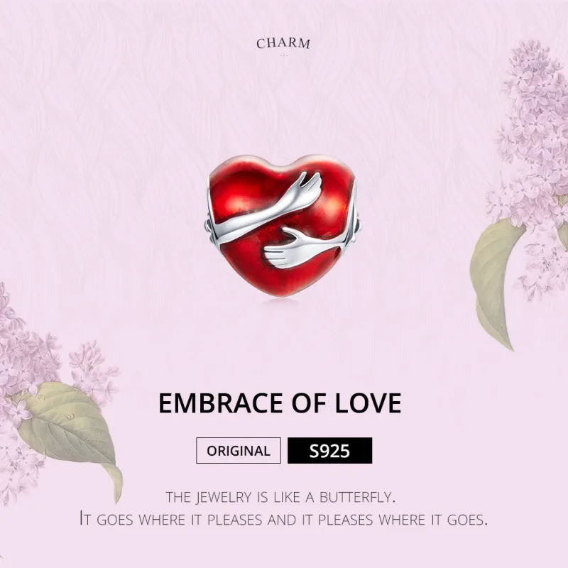 (image for) Pandora Style Silver Charm, Love Hugs, Red Enamel - SCC1847 - View 7
