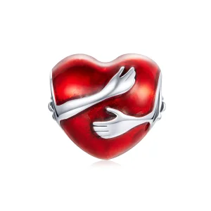 (image for) Pandora Style Silver Charm, Love Hugs, Red Enamel - SCC1847