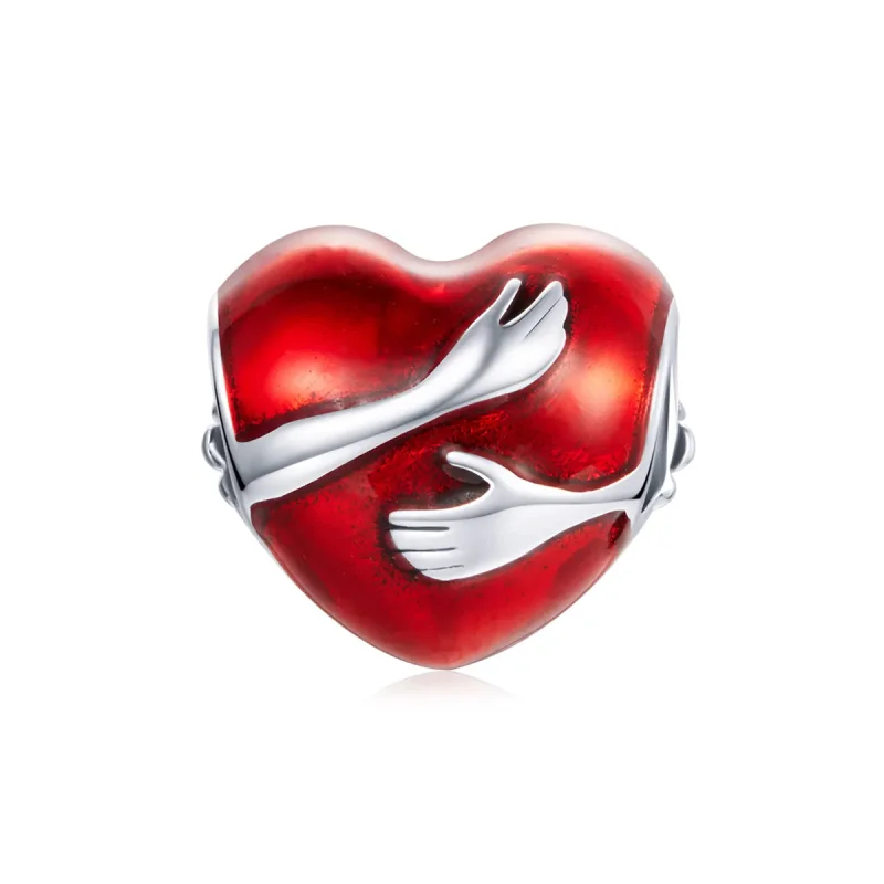 (image for) Pandora Style Silver Charm, Love Hugs, Red Enamel - SCC1847 - Product Image