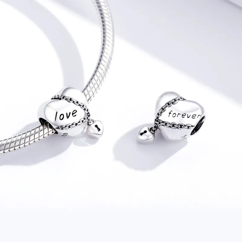 (image for) Pandora Style Silver Charm, Love Lock - SCC1553 - View 2