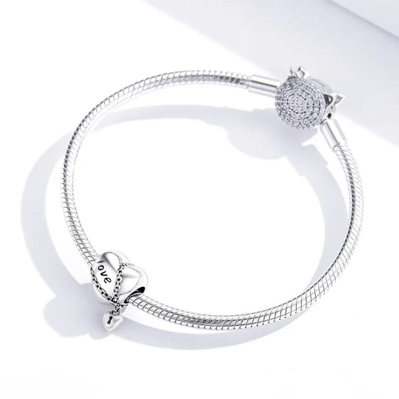(image for) Pandora Style Silver Charm, Love Lock - SCC1553 - View 4