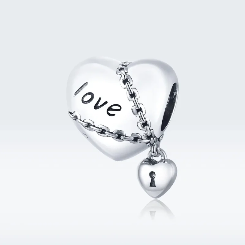 (image for) Pandora Style Silver Charm, Love Lock - SCC1553 - View 5