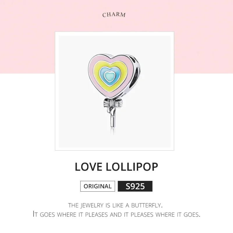 (image for) Pandora Style Silver Charm, Love Lollipop, Multicolor Enamel - SCC1746 - View 6