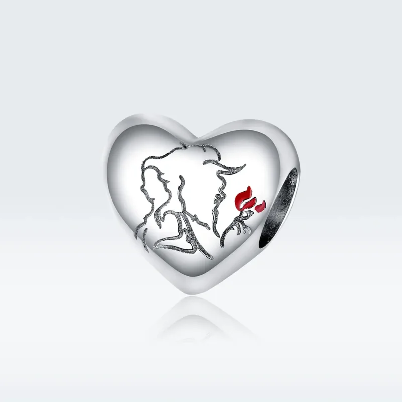 (image for) Pandora Style Silver Charm, Love Sketch, Red Enamel - BSC321 - View 5