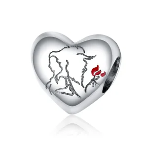 (image for) Pandora Style Silver Charm, Love Sketch, Red Enamel - BSC321