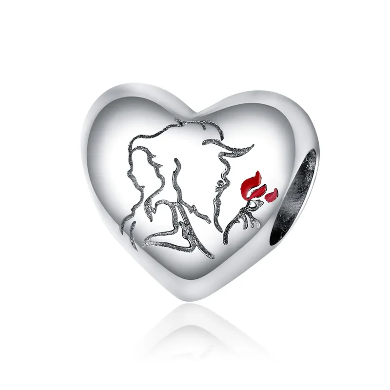 (image for) Pandora Style Silver Charm, Love Sketch, Red Enamel - BSC321 - Product Image
