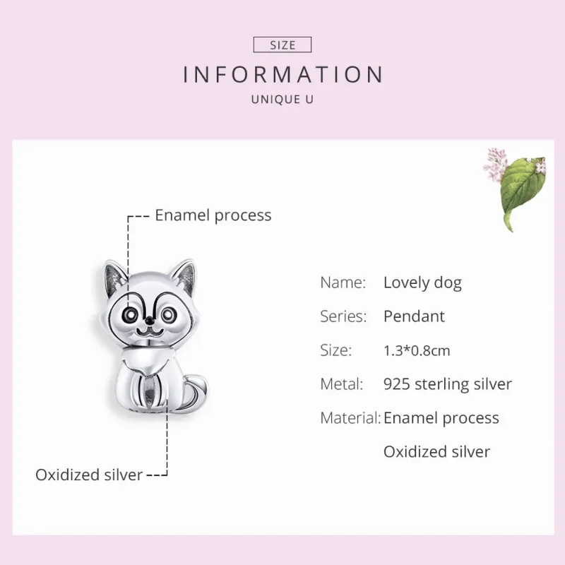 (image for) Pandora Style Silver Charm, Lovely Dog, Enamel - SCC1829 - View 7