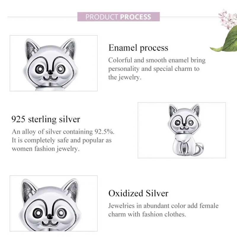 (image for) Pandora Style Silver Charm, Lovely Dog, Enamel - SCC1829 - View 8