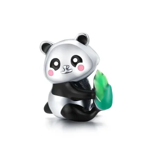 (image for) Pandora Style Silver Charm, Lovely Panda Cub, Multicolor Enamel - SCC1832
